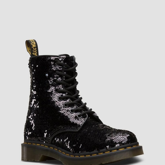 dr martens black silver
